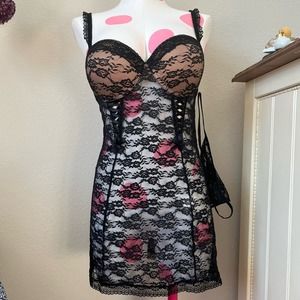 Adore Me Black Lace Chemise